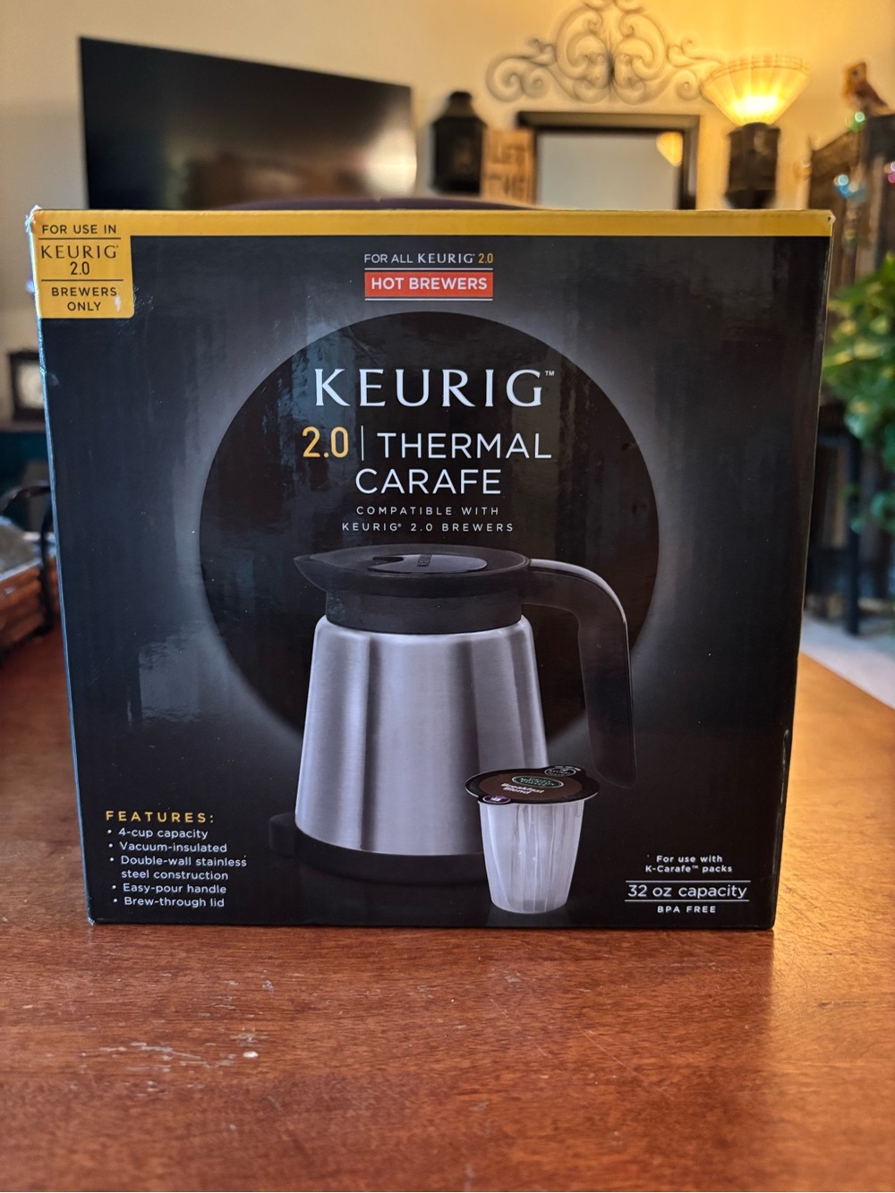Keurig 2.0 Thermal Carafe 32oz vacuum-insulated coffee pot for Keurig 2.0 systm